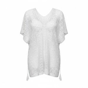 Elegant White Crochet Swim Coverup XXL NWT